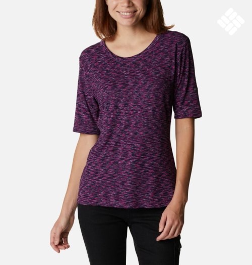 Women's Columbia Stanley Park Short Sleeve T Shirts Fuchsia | CA-AA638