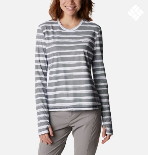 Women's Columbia Sun Deflector Summerdry Long Sleeve Sweatshirts Stripe | CA-K0186