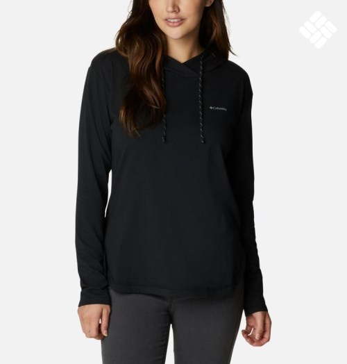 Women's Columbia Sun Trek Pullover Hoodie Black | CA-M5063
