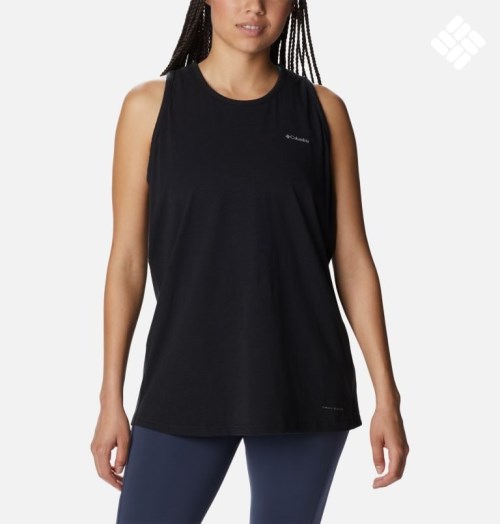 Women's Columbia Sun Trek Racerback Tanks Black | CA-B1604