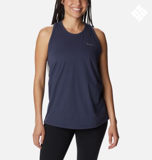Women's Columbia Sun Trek Racerback Tanks Navy | CA-HL30A