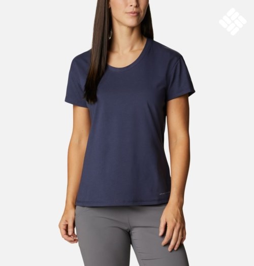 Women's Columbia Sun Trek T Shirts Navy | CA-P345C