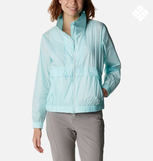 Women's Columbia Sunny City Windbreaker Jackets Turquoise | CA-KAC15