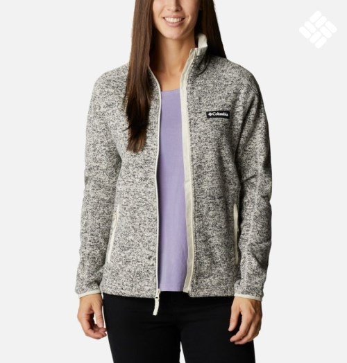 Women's Columbia Sweater Weather Full Zip Fleece Jackets Grey | CA-ZL5AC