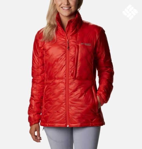 Women's Columbia Titan Pass Omni-Heat Infinity Double Wall Hybrid Insulated Jackets Red | CA-C3015