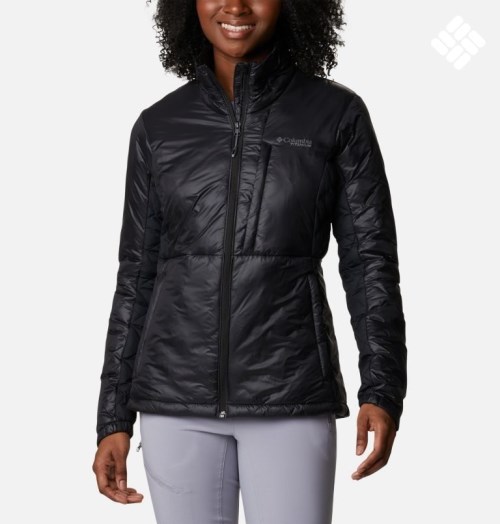 Women's Columbia Titan Pass Omni-Heat Infinity Double Wall Hybrid Insulated Jackets Black | CA-O86LA