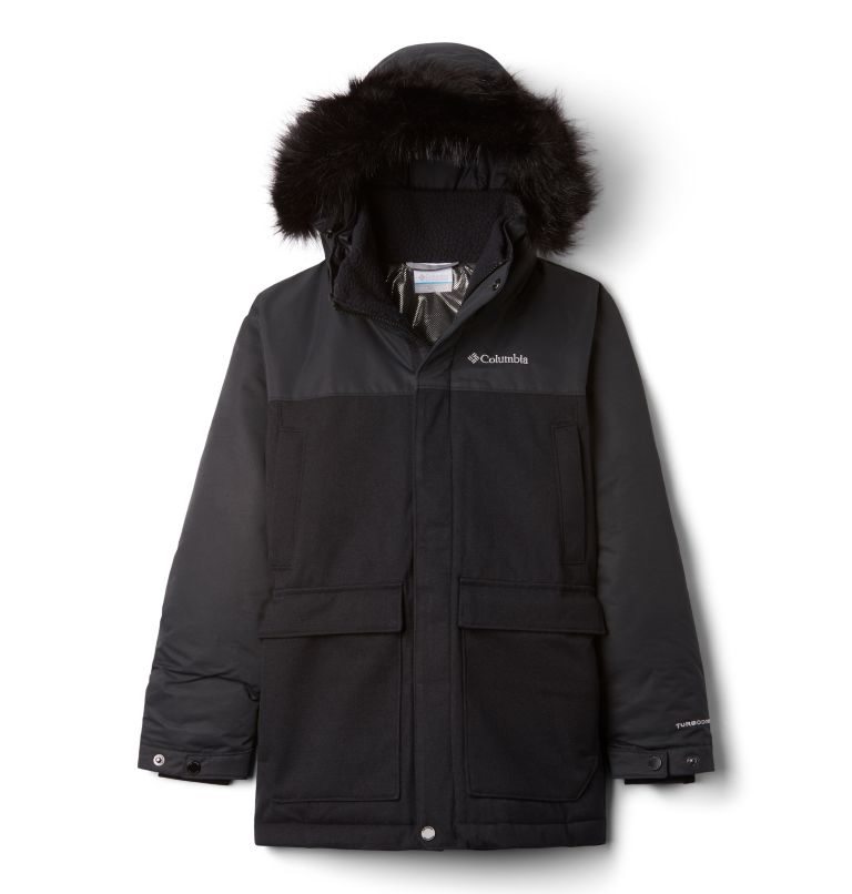 Kids\' Columbia Boundary Bay Down Jackets Black | CA-T8AC3