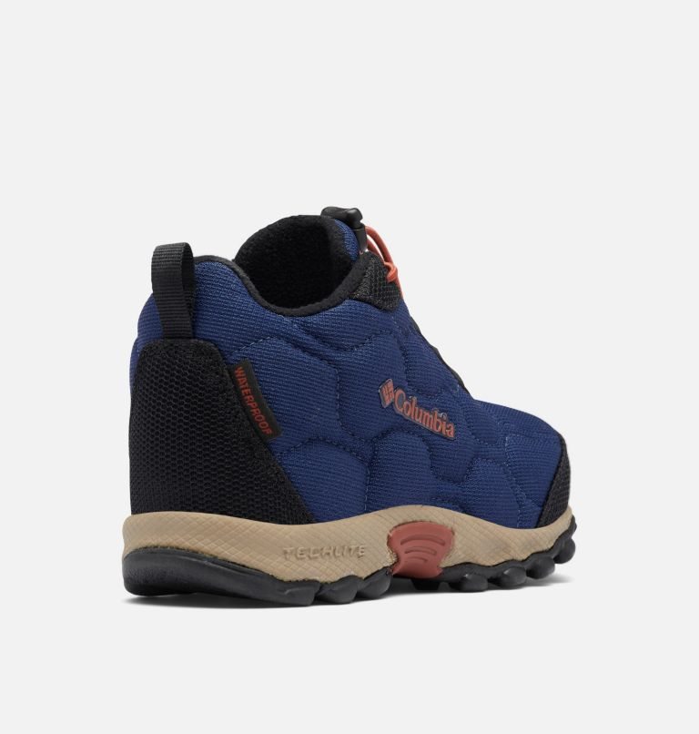 Kids' Columbia Firecamp Mid Waterproof Sneakers Navy | CA-A1035