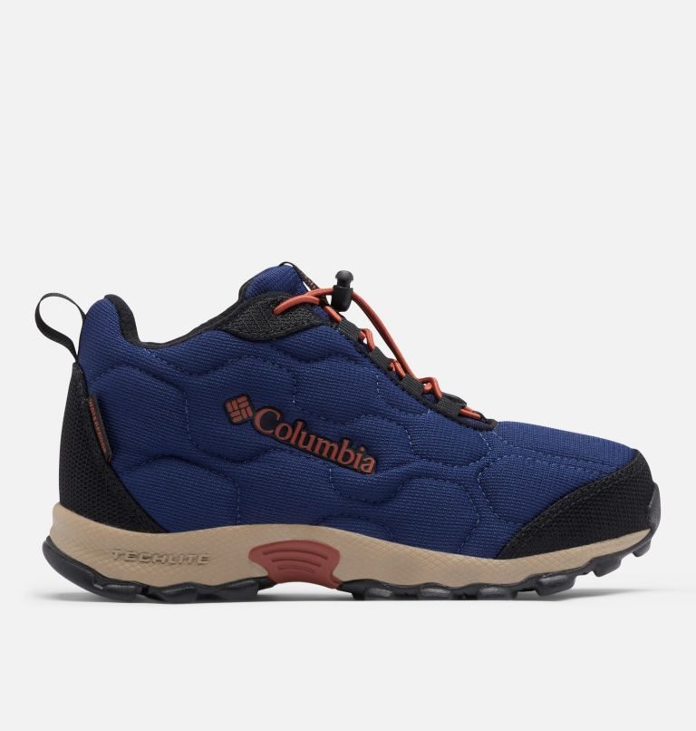 Kids\' Columbia Firecamp Mid Waterproof Sneakers Navy | CA-H4061