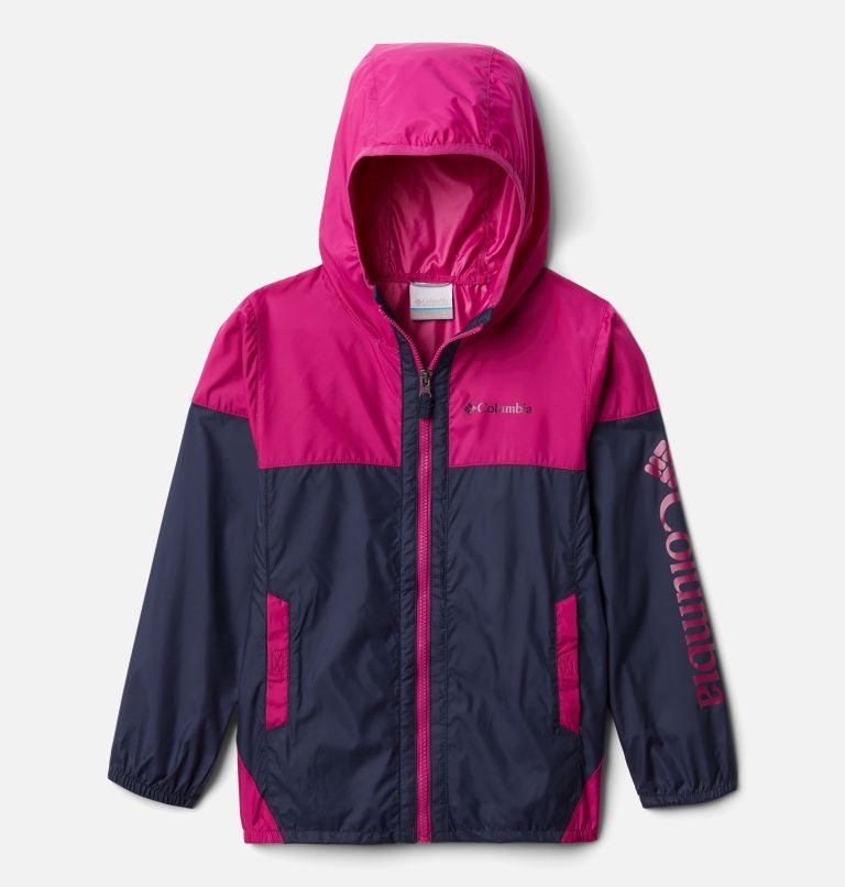 Kids\' Columbia Flash Challenger Windbreaker Jackets Fuchsia / Navy | CA-U0638