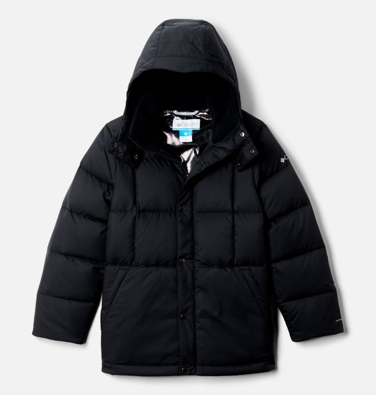 Kids\' Columbia Forest Park Hooded Puffy Down Jackets Black | CA-Q5430