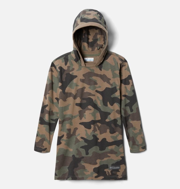 Kids\' Columbia Lodge Printed Tunic Hoodie Camo | CA-K4306