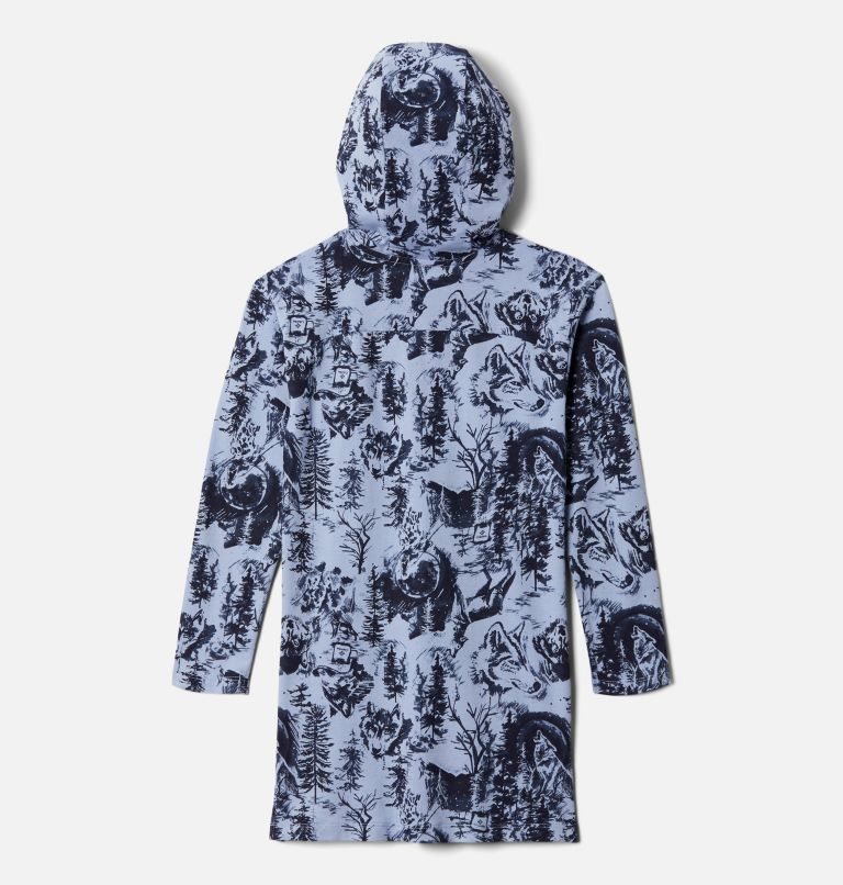 Kids' Columbia Lodge Printed Tunic Hoodie Grey / Black | CA-P3104