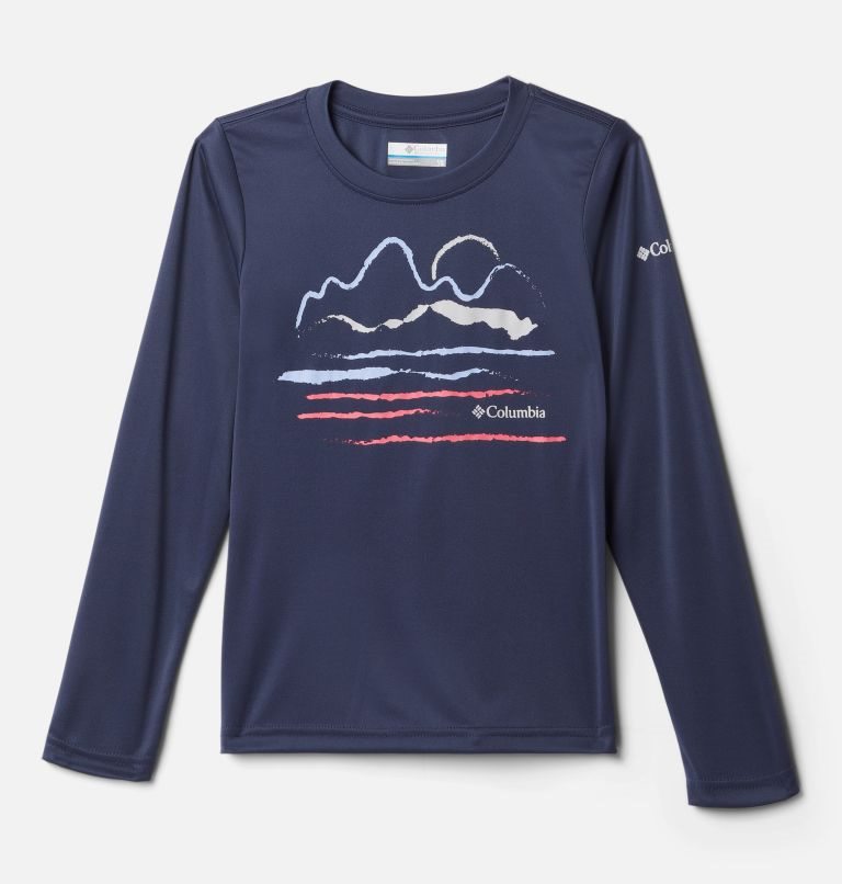 Kids\' Columbia Mirror Rock Long Sleeve Graphic Sweatshirts Navy | CA-O3CL4