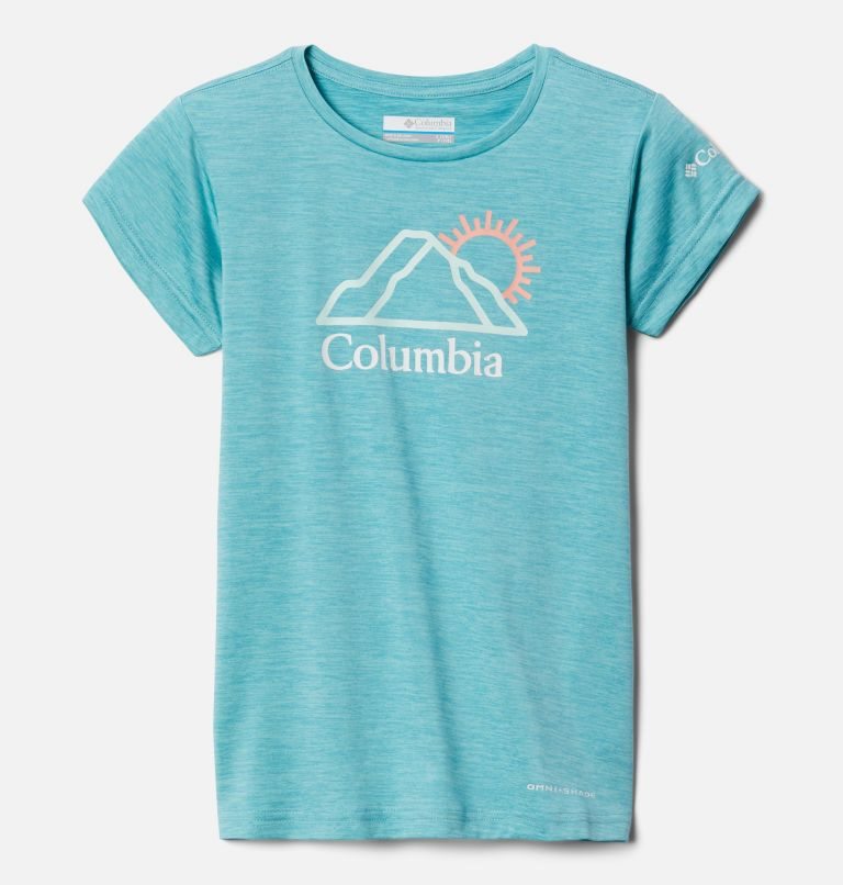 Kids\' Columbia Mission Peak Short Sleeve Graphic T Shirts Turquoise | CA-SA4L3