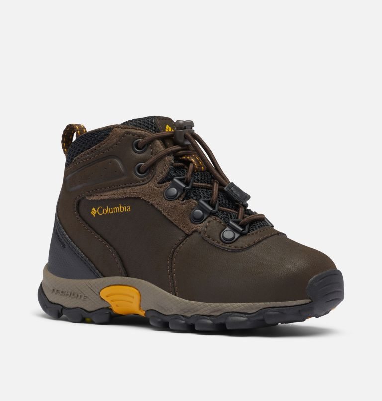 Kids' Columbia Newton Ridge Waterproof Hiking Boots Dark Brown | CA-J583A