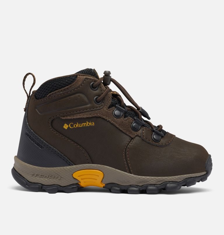 Kids\' Columbia Newton Ridge Waterproof Hiking Boots Dark Brown | CA-J583A