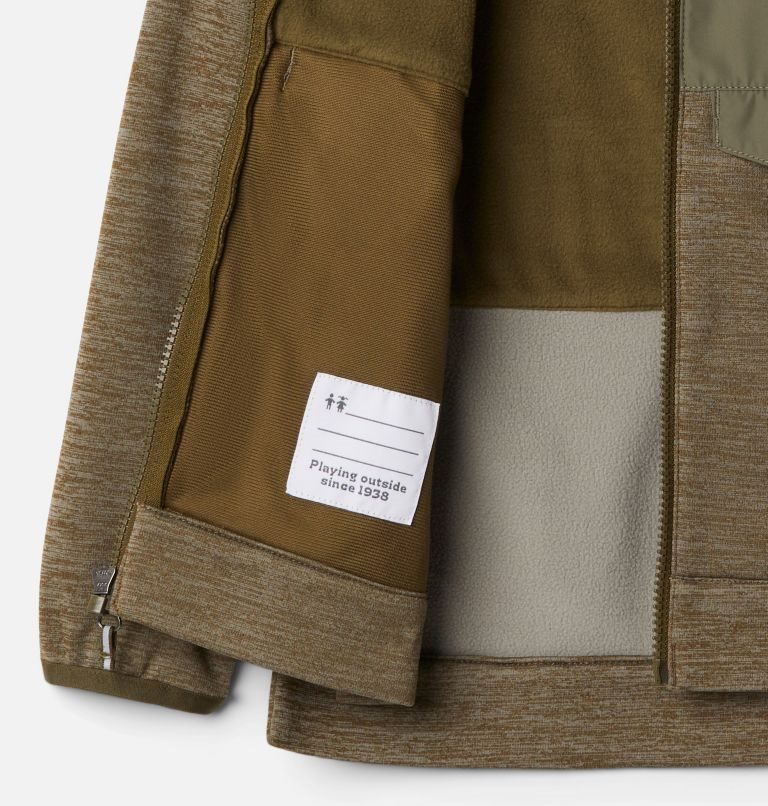 Kids' Columbia Out-Shield Dry Full Zip Fleece Jackets Olive | CA-M61AL