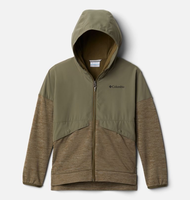 Kids\' Columbia Out-Shield Dry Full Zip Fleece Jackets Olive | CA-M61AL