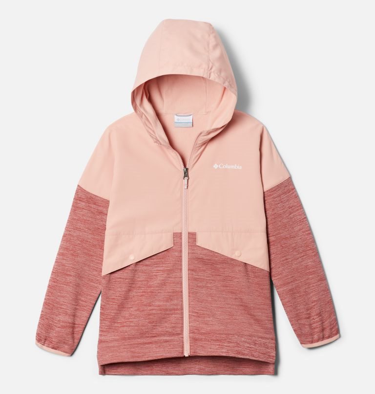 Kids\' Columbia Out-Shield Dry Full Zip Fleece Jackets Pink | CA-P3A8C
