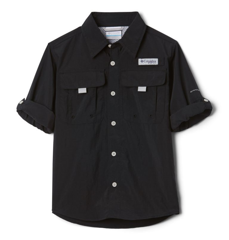 Kids' Columbia PFG Bahama Long Sleeve Shirts Black | CA-OC510