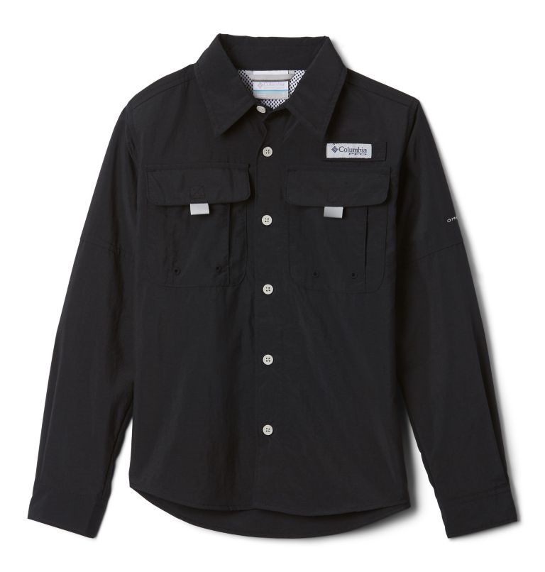 Kids\' Columbia PFG Bahama Long Sleeve Shirts Black | CA-OC510