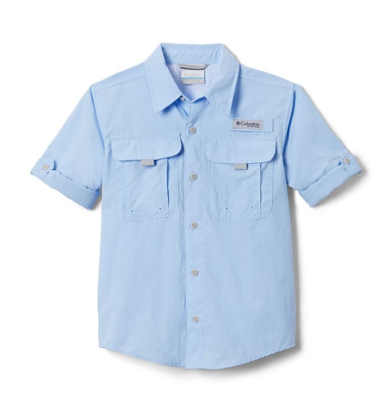 Kids' Columbia PFG Bahama Long Sleeve Shirts Light Blue | CA-PL8C0