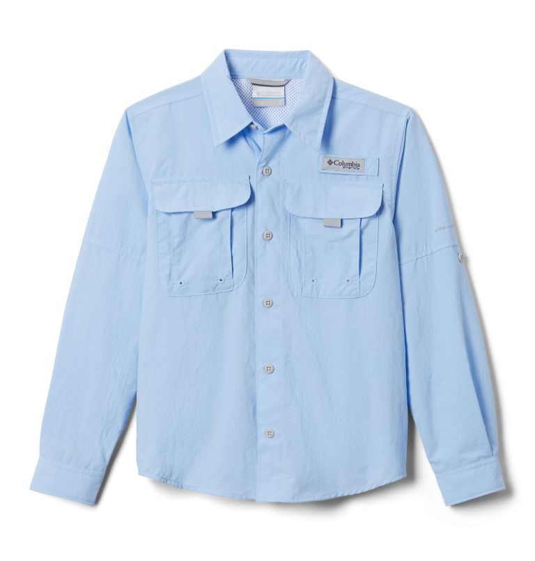 Kids\' Columbia PFG Bahama Long Sleeve Shirts Light Blue | CA-PL8C0