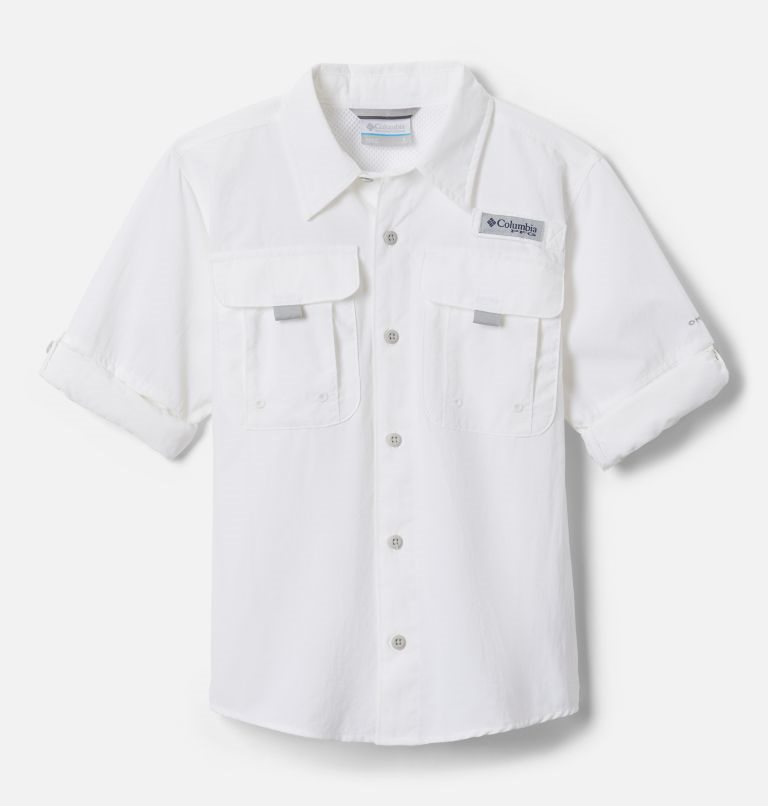 Kids' Columbia PFG Bahama Long Sleeve Shirts White | CA-S6405