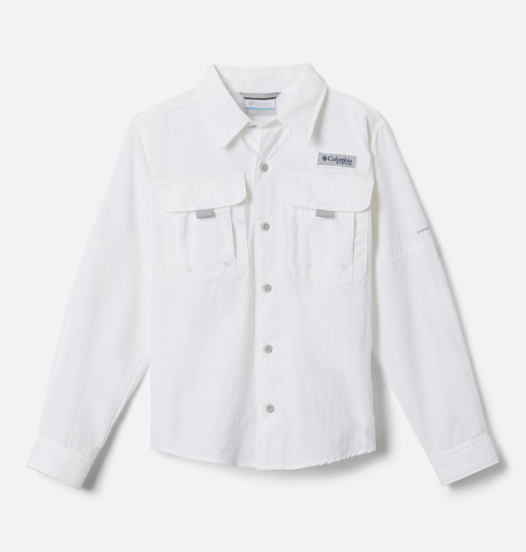 Kids\' Columbia PFG Bahama Long Sleeve Shirts White | CA-S6405