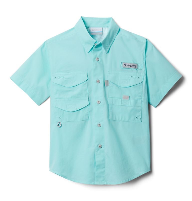 Kids\' Columbia PFG Bonehead Short Sleeve Shirts Turquoise | CA-I5631