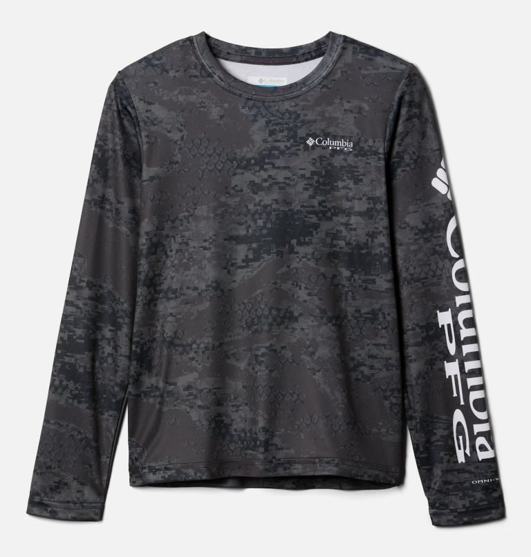 Kids\' Columbia PFG Super Terminal Tackle Long Sleeve Sweatshirts Black | CA-F341C