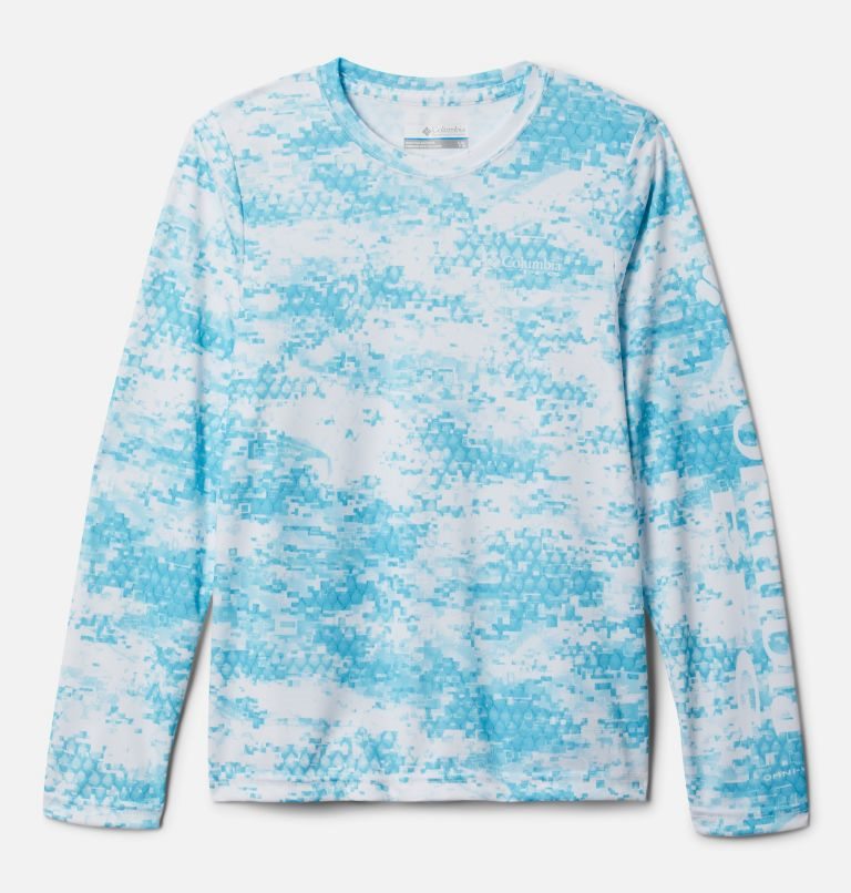 Kids\' Columbia PFG Super Terminal Tackle Long Sleeve Sweatshirts Turquoise | CA-U83LC