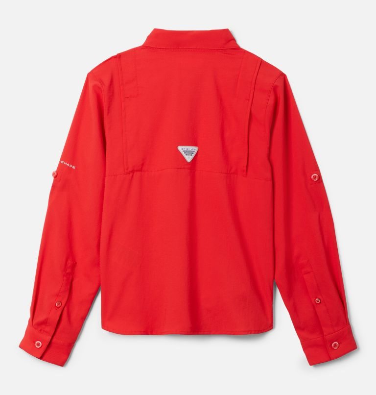 Kids' Columbia PFG Tamiami Long Sleeve Shirts Red | CA-R801L