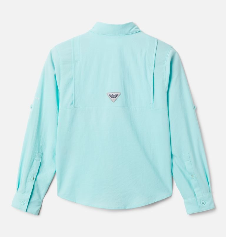 Kids' Columbia PFG Tamiami Long Sleeve Shirts Turquoise | CA-S85L1