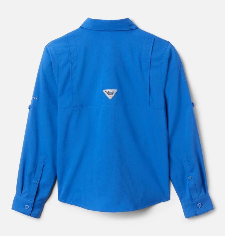 Kids' Columbia PFG Tamiami Long Sleeve Shirts Blue | CA-Y48LA