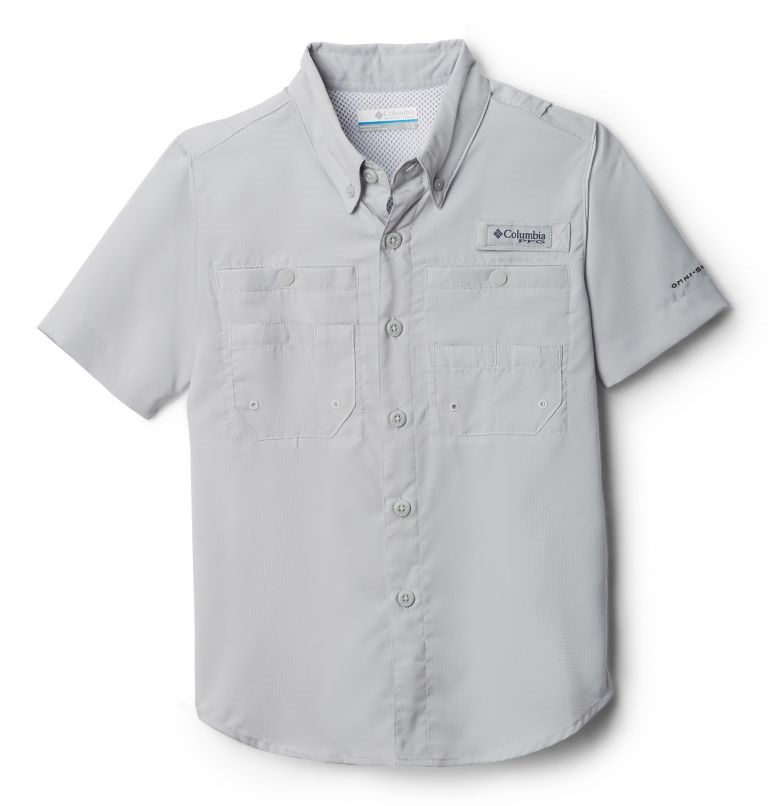 Kids\' Columbia PFG Tamiami Short Sleeve Shirts Light Grey | CA-VA461