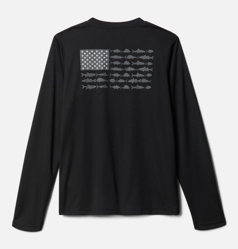 Kids' Columbia PFG Terminal Tackle Fish Flag Long Sleeve Sweatshirts Black | CA-B45CA