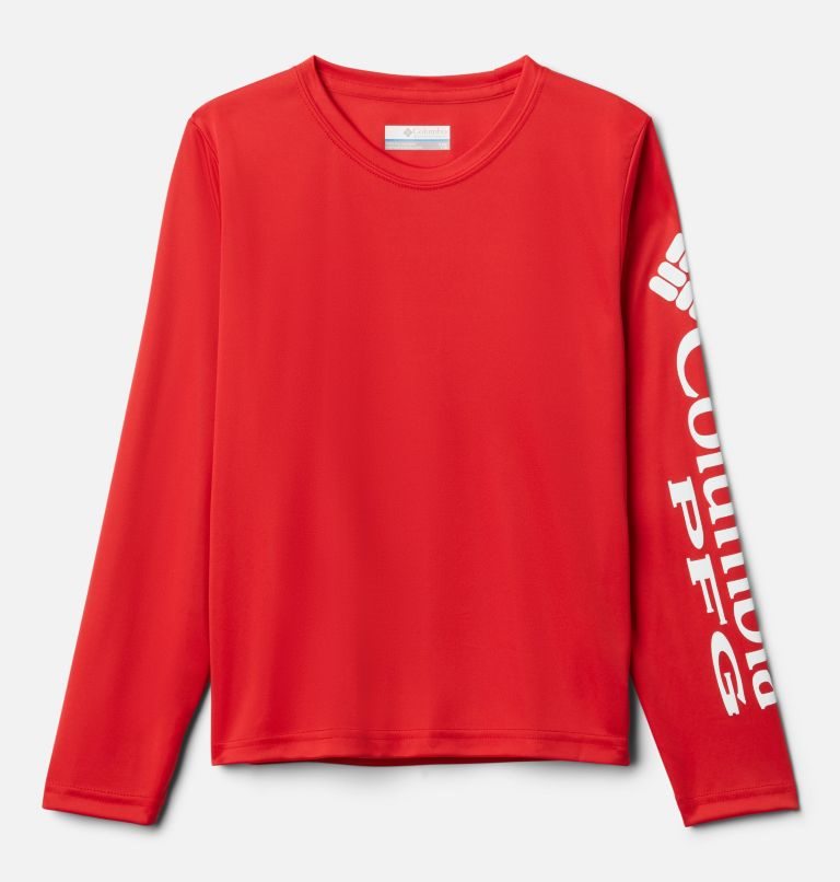 Kids\' Columbia PFG Terminal Tackle Long Sleeve Sweatshirts Red | CA-MA4L3