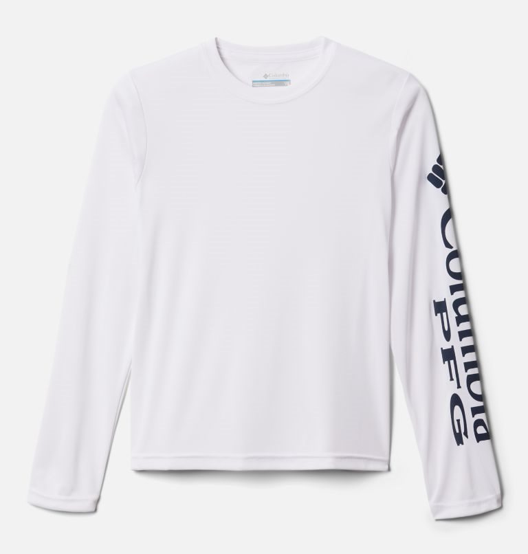 Kids\' Columbia PFG Terminal Tackle Long Sleeve Sweatshirts White | CA-U5048
