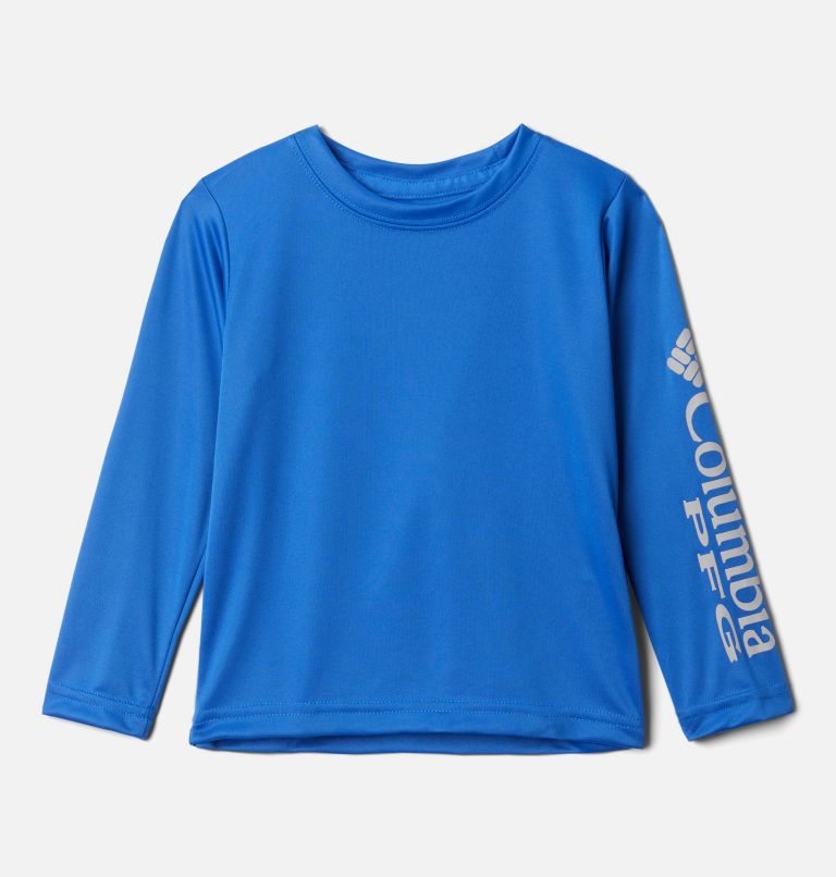 Kids\' Columbia PFG Terminal Tackle Long Sleeve Sweatshirts Blue | CA-VA685