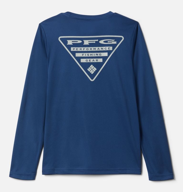 Kids' Columbia PFG Terminal Tackle Triangle Logo Long Sleeve Sweatshirts Navy | CA-R41L8