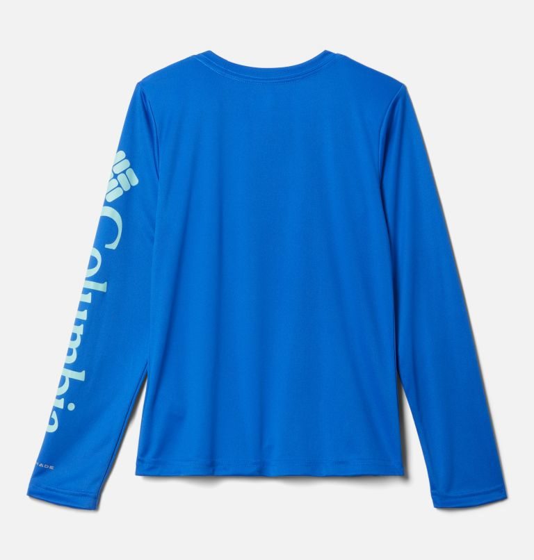 Kids' Columbia PFG Tidal Long Sleeve Sweatshirts Blue | CA-Q8AL3