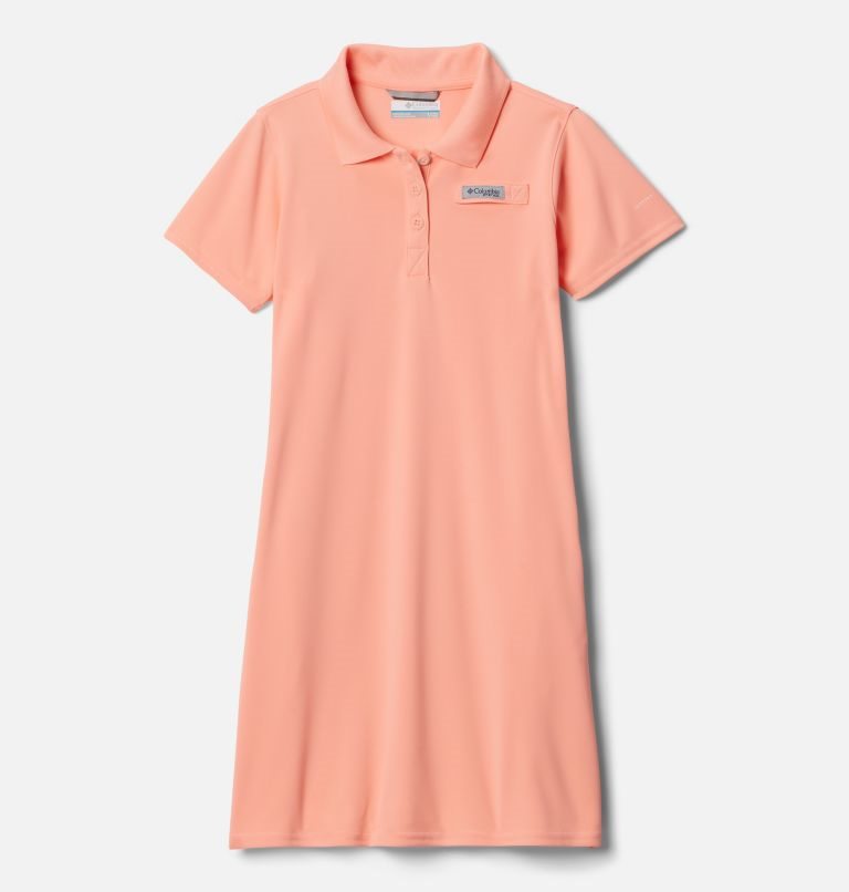 Kids\' Columbia PFG Tidal Tee Polo Dress Pink | CA-FA614