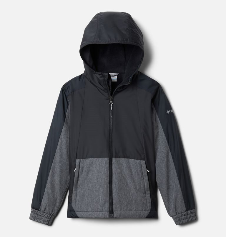 Kids\' Columbia Point Park Lined Windbreaker Jackets Black | CA-GA5L3