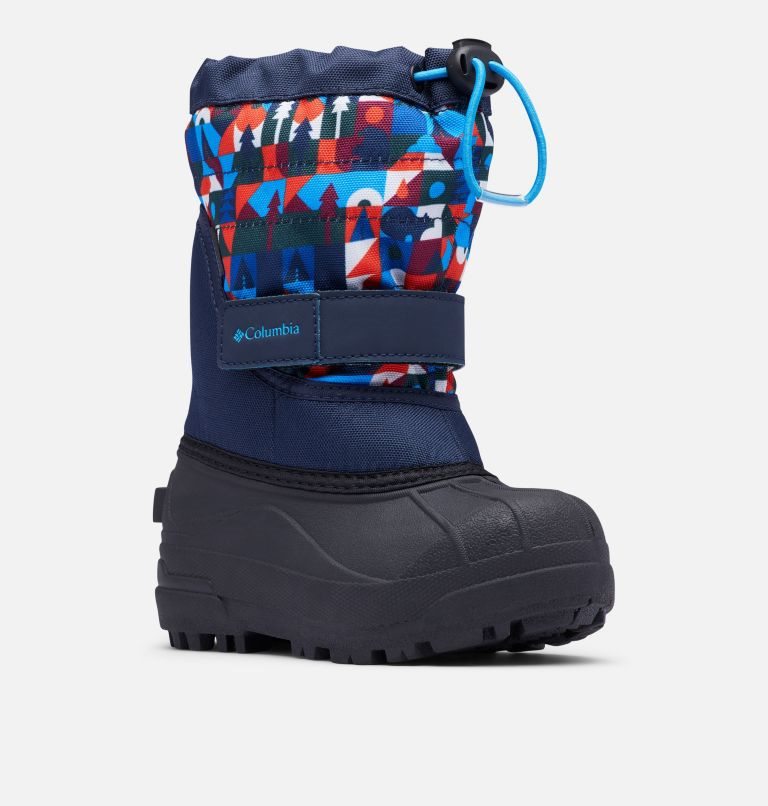 Kids' Columbia Powderbug Plus II Print Snow Boots Multicolor | CA-B1L64