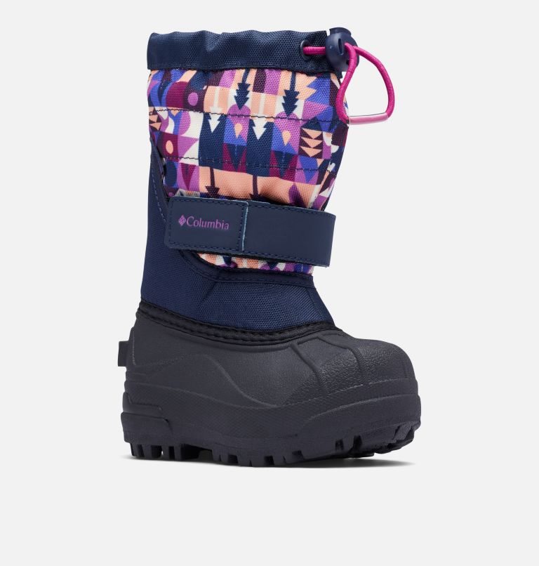 Kids' Columbia Powderbug Plus II Print Snow Boots Multicolor | CA-R53L8