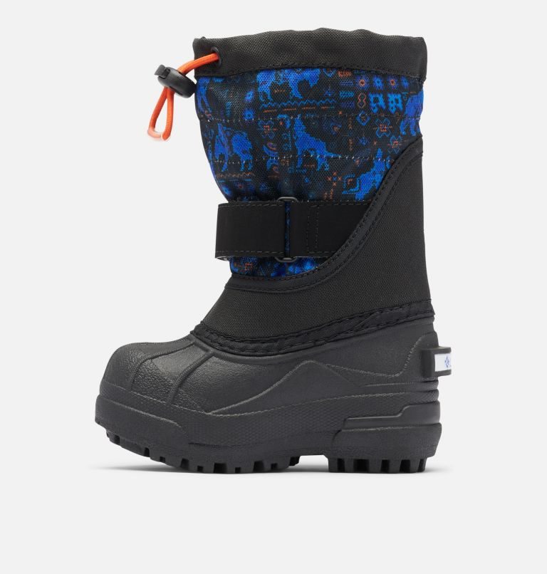 Kids' Columbia Powderbug Plus II Print Snow Boots Blue / Black | CA-U6C51
