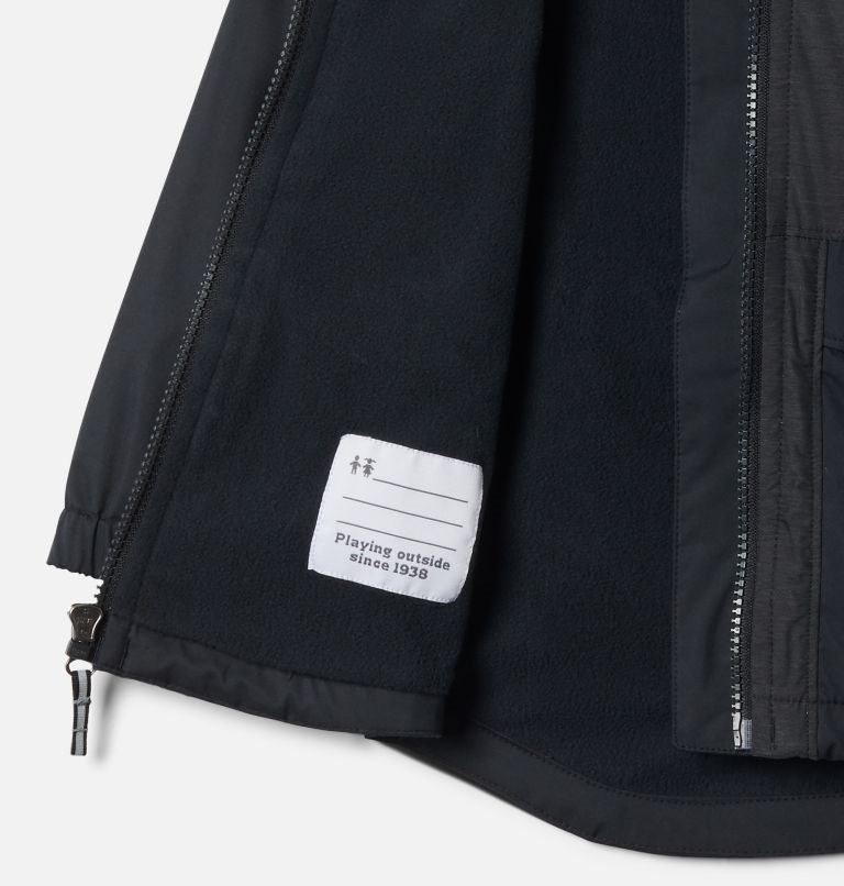 Kids' Columbia Rainy Trails Lined Fleece Jackets Black | CA-CC143