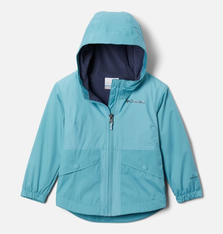 Kids\' Columbia Rainy Trails Lined Fleece Jackets Turquoise | CA-T0C15